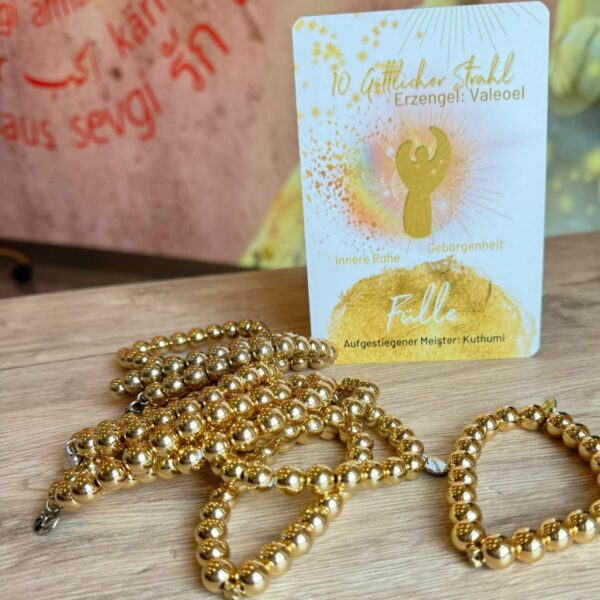 Lichtperlen-Armband Goldfarben mit der Energie der Elohim des Goldenen Strahls