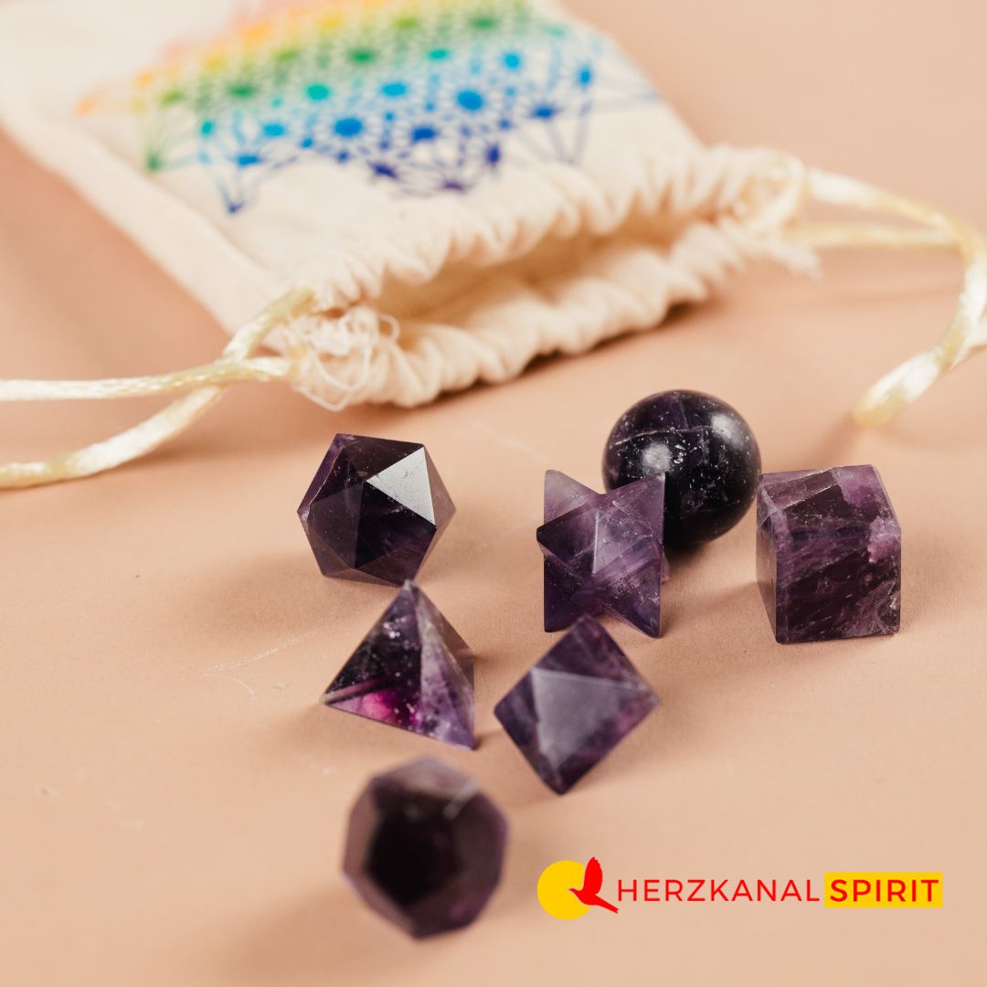 Dein Heiliges Geometrie-Set Amethyst Steine