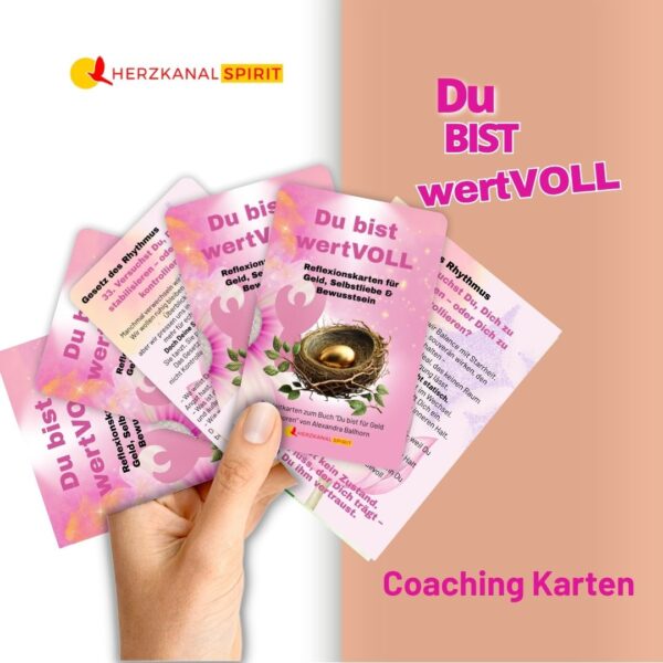 Coachingkarten „Du bist wertvoll“ – Geldheilung, Selbstwert & Bewusstseinsarbeit – Bild 3