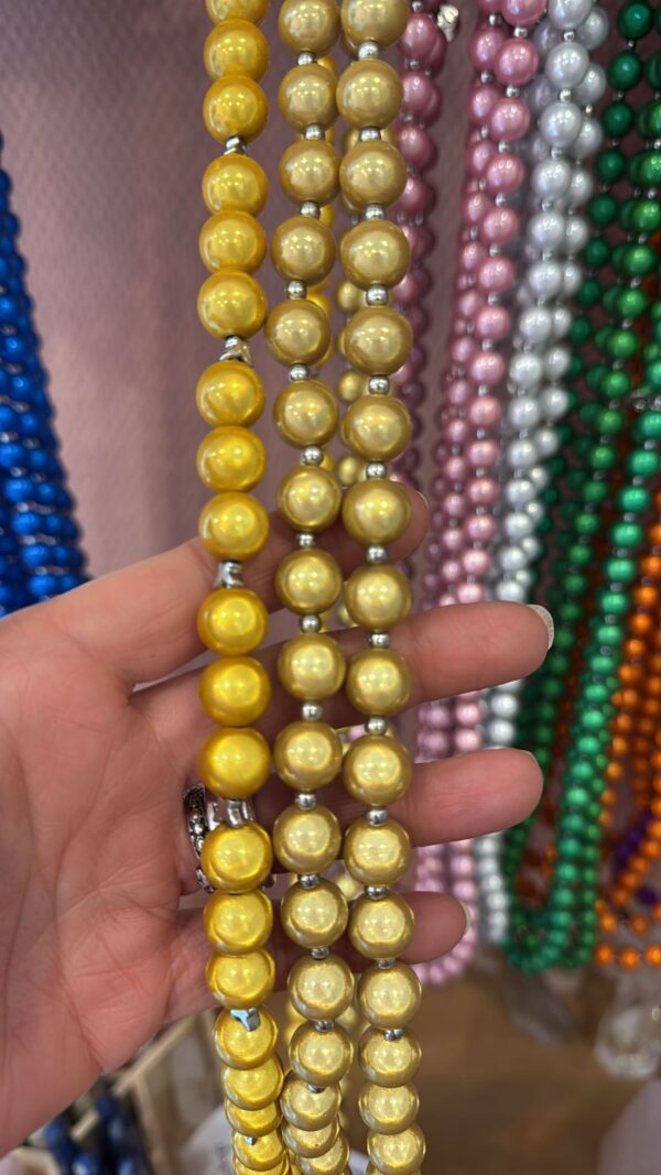 Lichtperlen-Kette lang gelbgold – Bild 2