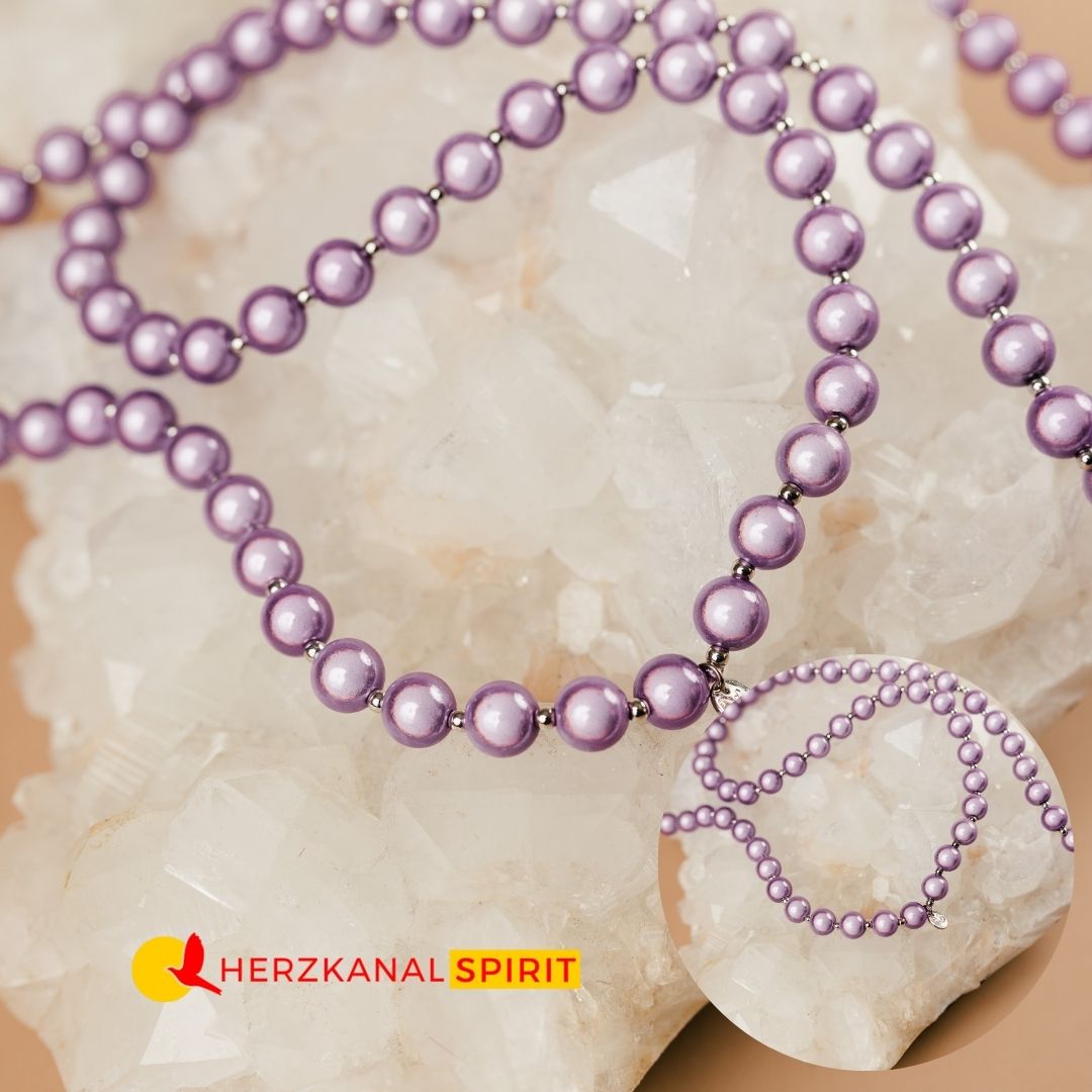 Lichtperlen-Kette lang lilahell