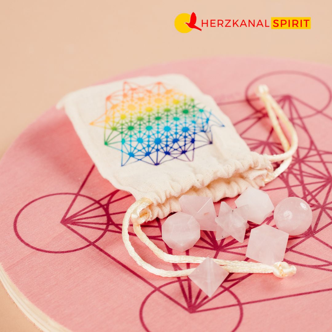 Dein Heiliges Geometrie-Set Rosenquarz Steine – Bild 2