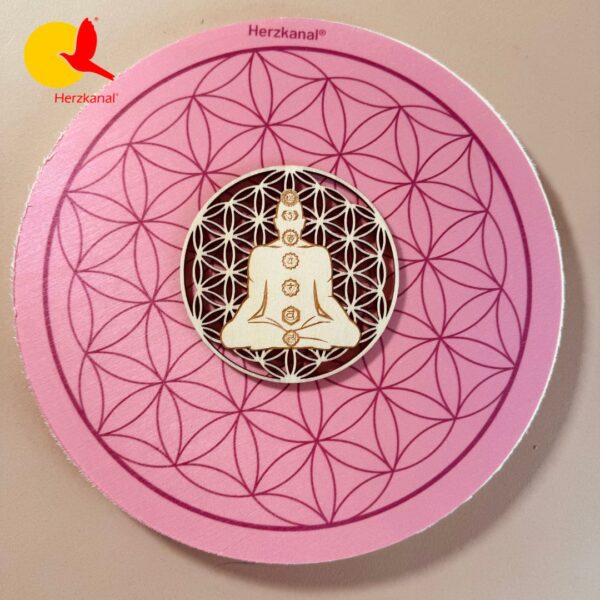 Holzplatte Meditation Chakren Blume des Lebens – Bild 2