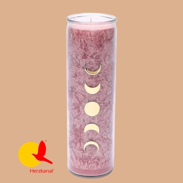 Mondphasen-Kerze rosa