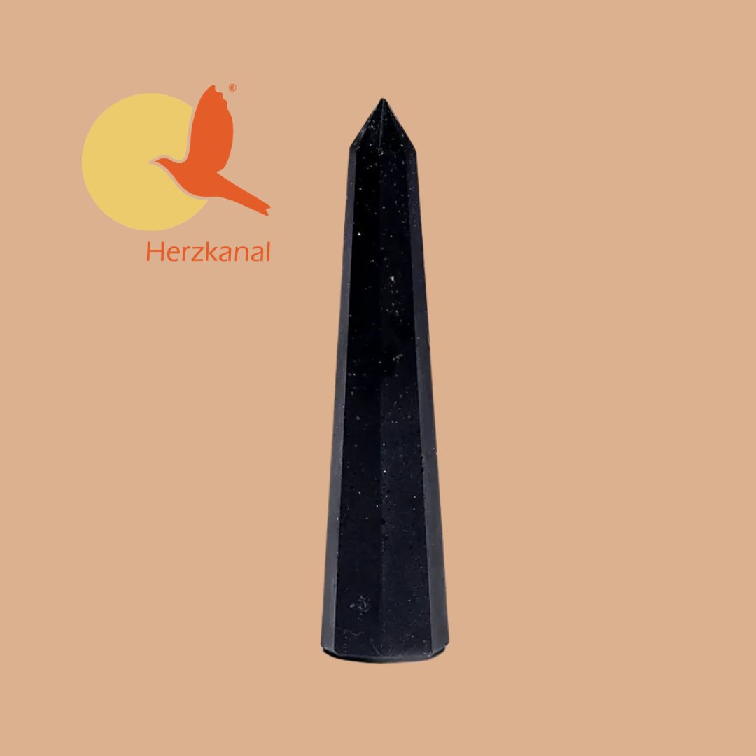 Schwarzer Turmalin Obelisk Schutzstein