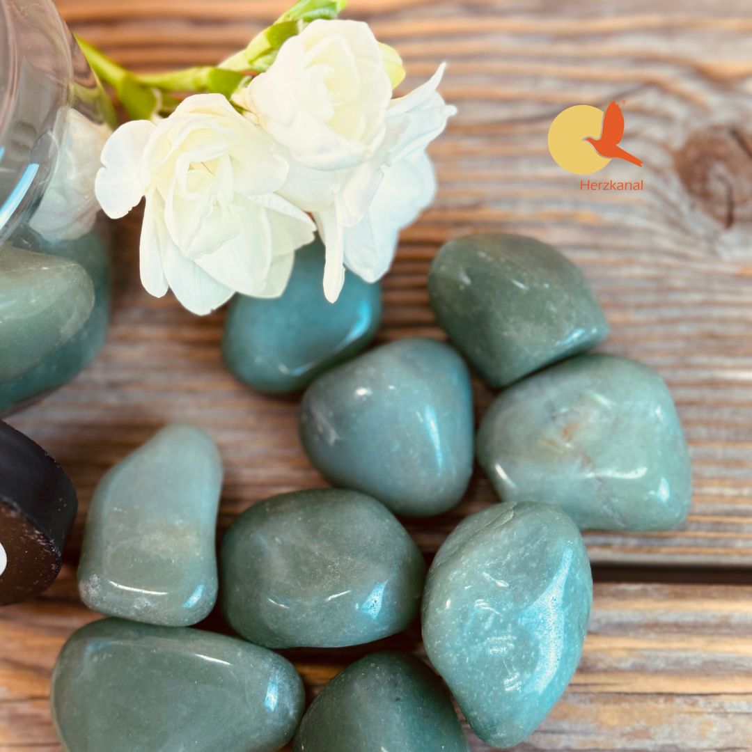 Grüner Quarz Trommelstein – Bild 3