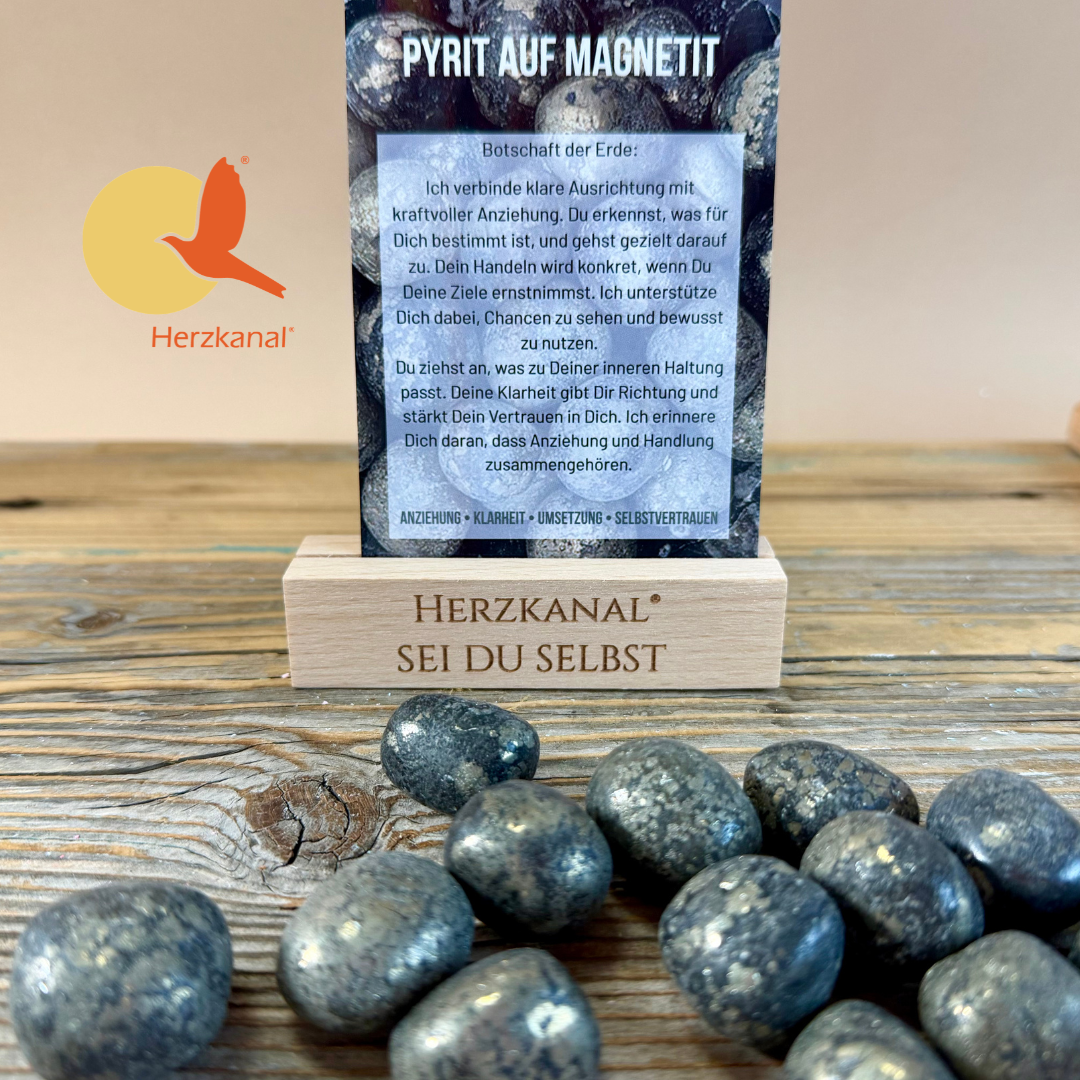 Pyrit auf Magnetit Trommelstein – Fülle, Selbstwert & geerdete Schöpferkraft – Bild 2